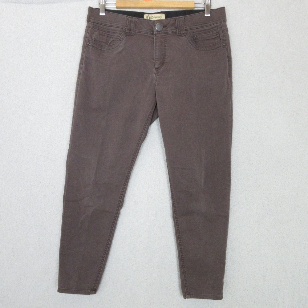 Democracy Ab Solution Pants Women 10 Brown Excellent Skinny Mid Rise B1304PEXX